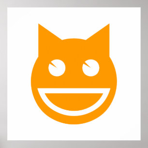 Affiches Chat Emoji souriant
