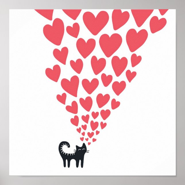 Affiches Chat en amour (Devant)