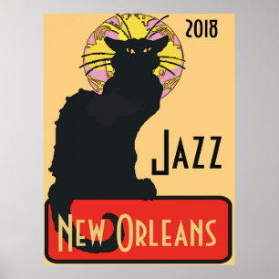 Affiches Chat noir, Jazz, modifier le texte
