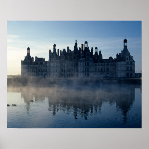 Affiches Château Chambord à l'aube, Loir-et-Cher, Loire