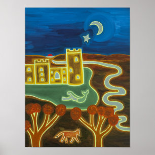 Affiches Château de Bodiam par le clair de lune 2010