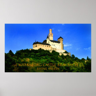 Affiches château de marksburg vallée de rhinocéros braubach