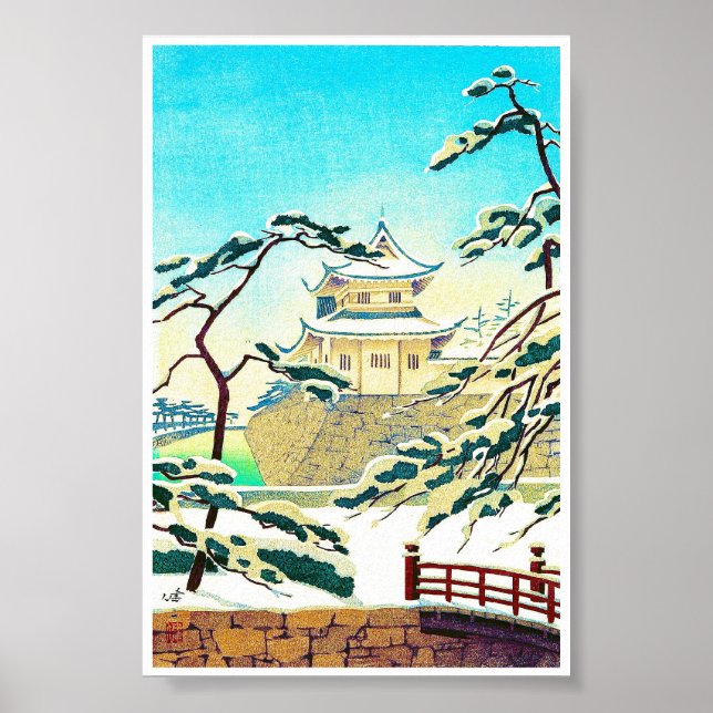 Affiches Château d'hiver japonais cool oriental scénographi (Devant)