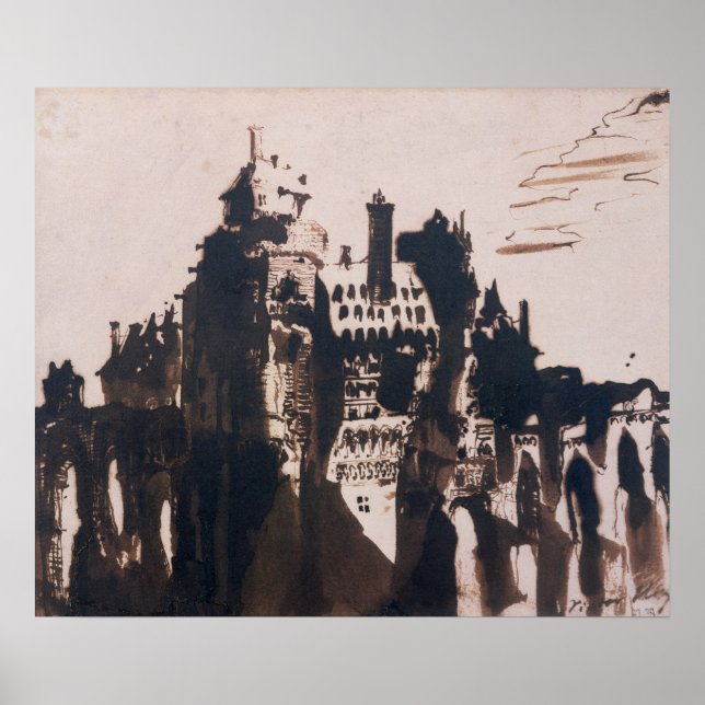 Affiches Château fortifié par deux Ponts (Devant)