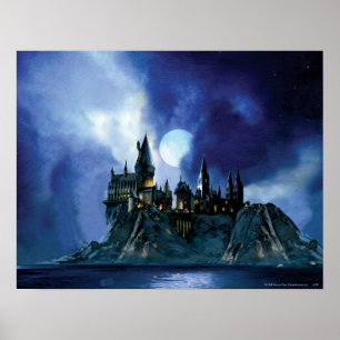 Affiches Château Harry Potter   Poudlard la nuit