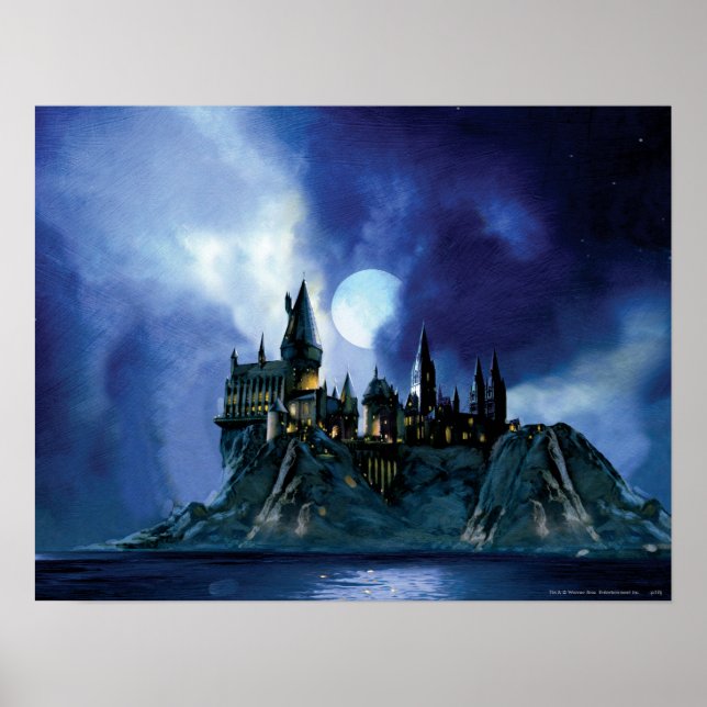 Affiches Château Harry Potter | Poudlard la nuit (Devant)
