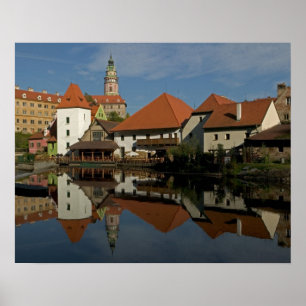 Affiches Château, rivière Vltava, Cesky Krumlov,