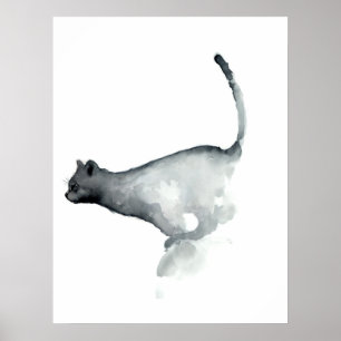 Affiches Chats blancs d'affiche de chat grincheux gris