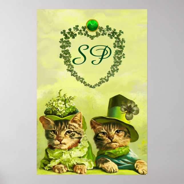 AFFICHES CHATS DE ST.PATRICK DE MODE RIEURS,MONOGRAMME DE C (Devant)