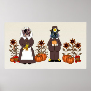 Affiches Chats de thanksgiving
