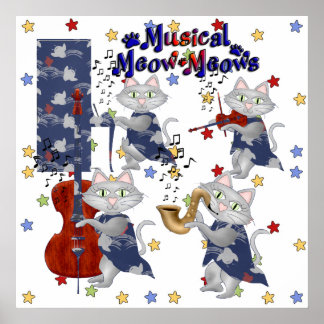 Affiches Chats Mignons Groupe Musical de Chats