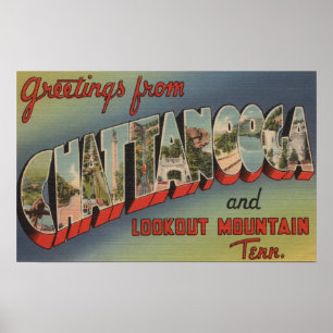 Affiches Chattanooga, Tennessee - grandes scènes 2 de