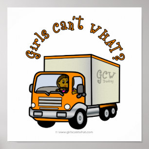 Affiches Chauffeur de camion femme foncée