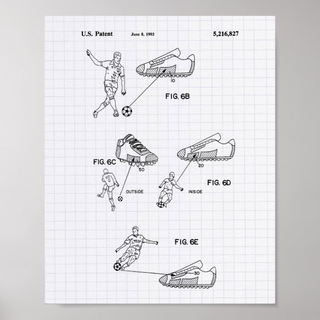 Affiches Chaussures de soccer 1993 Art Brevet - Poivre Line (Devant)