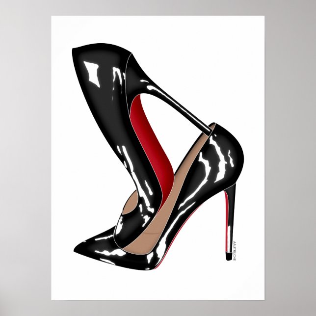Affiches Chaussures en talons rouges, talons noirs (Devant)