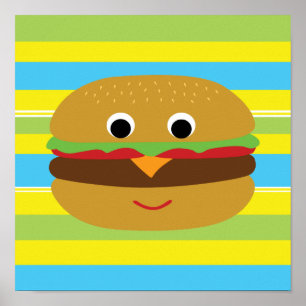Affiches Cheeseburger rétro