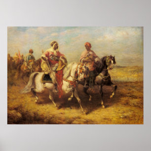 Affiches Chef arabe d'Adolf Schreyer et son entourage