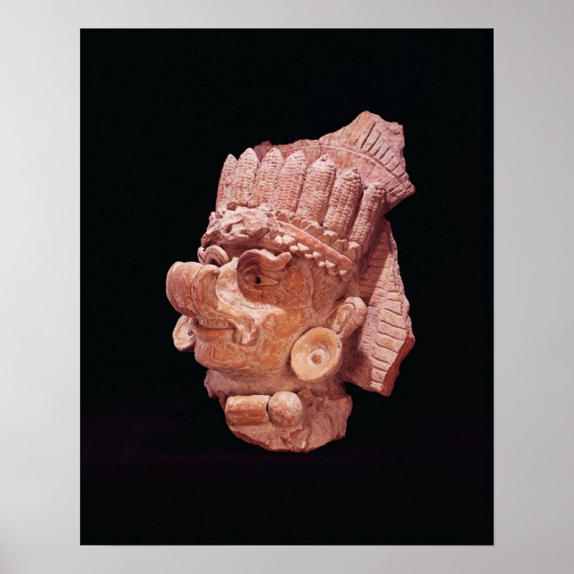 Affiches Chef du dieu du maïs maya, Oaxaca, vers 500 après  (Devant)