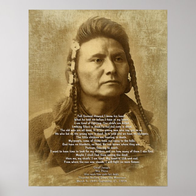 Affiches Chef Joseph du Nez Perce (Devant)