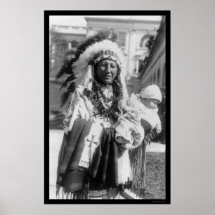 Affiches Chef sioux tacheté Corbeau et bébé 1929