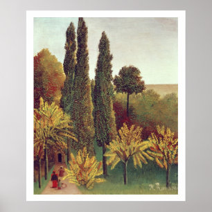 Affiches Chemin dans les buttes Chaumont Park, Paris, 1908