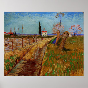 Affiches Chemin dans un champ, saules de Vincent van Gogh