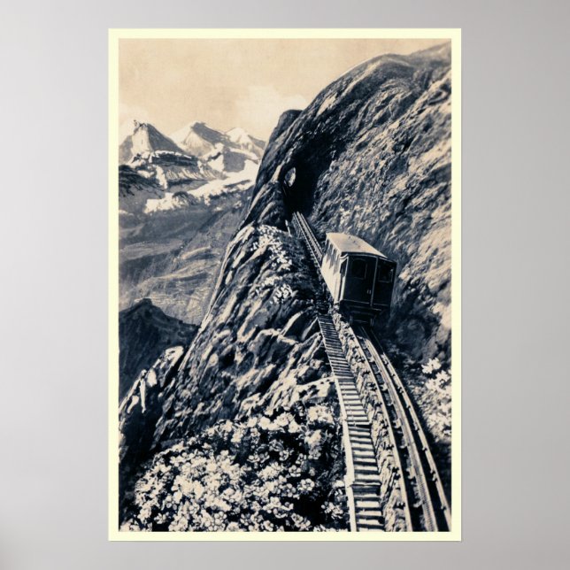 Affiches Chemin de fer à crémaillère le plus pentu du Pilat (Devant)