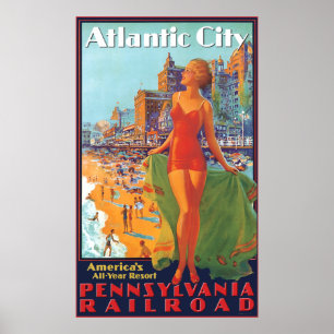 Affiches Chemin de fer de la Pennsylvanie vers Atlantic