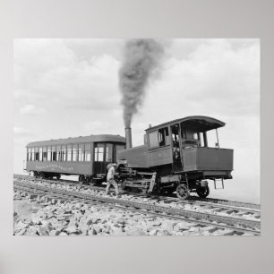 Affiches Chemin de fer de Pikes Peak, 1900. Photo vintage