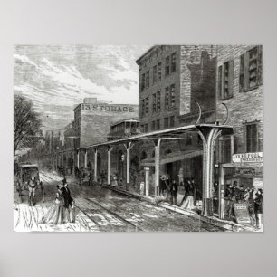 Affiches Chemin de fer en hauteur à Greenwich Street, New Y