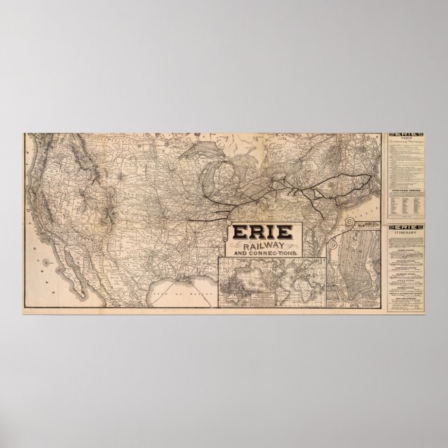 Affiches Chemin de fer Erie et connexions (Devant)