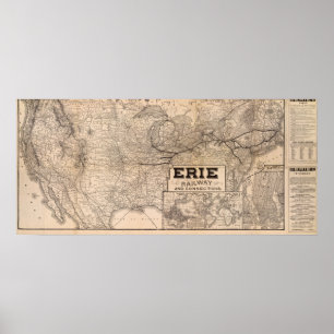 Affiches Chemin de fer et connexions d'Erie
