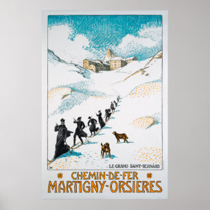 Affiches Chemin de Fer Martigny-Orsières, Schweiz, Chemin d