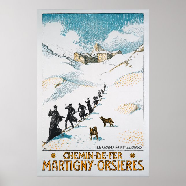 Affiches Chemin de Fer Martigny-Orsières, Schweiz, Chemin d (Devant)