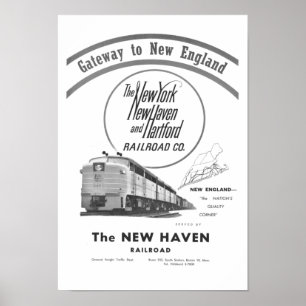Affiches Chemin de fer-Passage de New Haven vers la