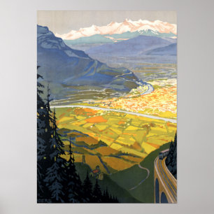 Affiches Chemin de fer vintage de Grenoble France