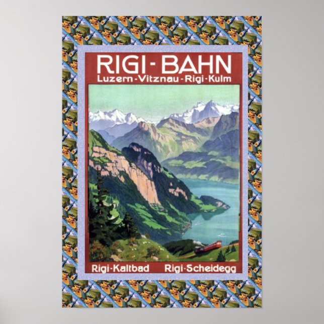 Affiches Chemin de fer vintage Rigi Bahn (Devant)