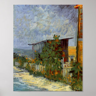 Affiches Chemin Montmartre avec Sunflower Van Gogh Art