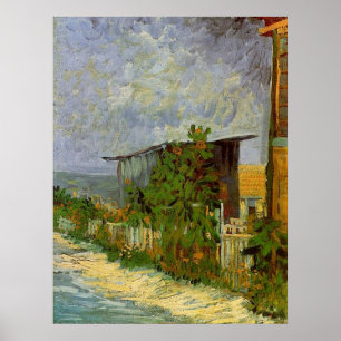 Affiches Chemin Montmartre avec tournesols par Van Gogh.