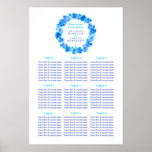 Affiches Chemise bleue aquarelle mariage plan de siège