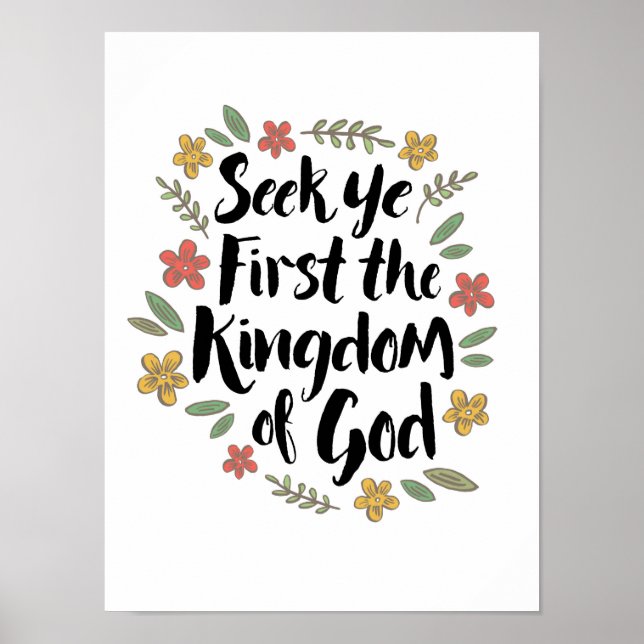 Affiches Cherchez Ye First the Kingdom of God Art Imprimer (Devant)