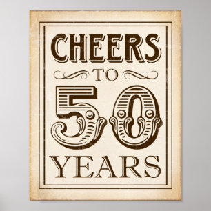 Affiches CHERS vintages À 50 ANS Signe Imprimer