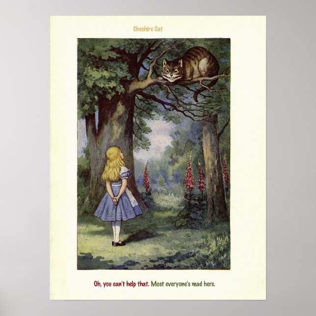 Affiches Cheshire CAT Alice au pays des merveilles (Devant)