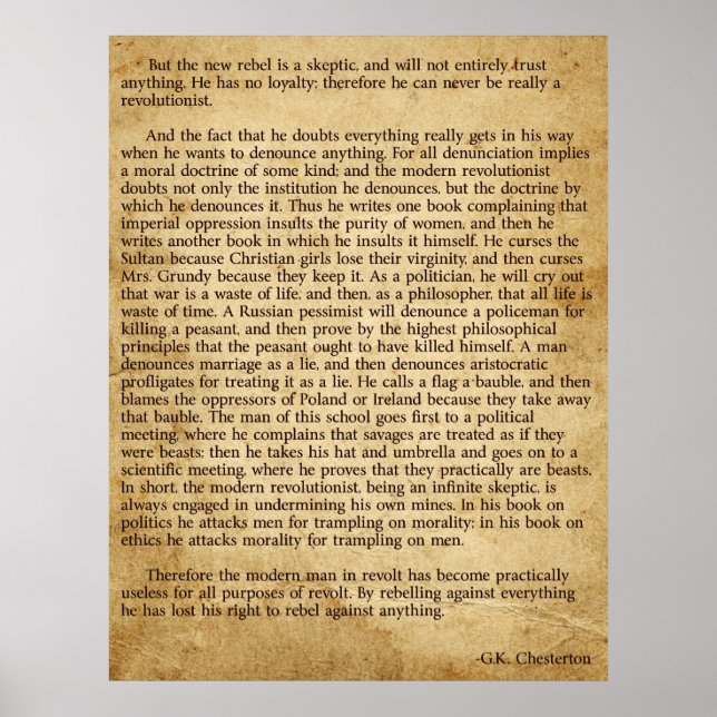 Affiches Chesterton Nouveau Rebel (Devant)