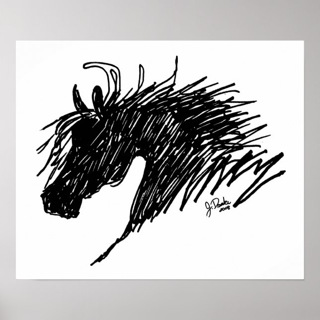 Affiches Cheval Abstrait (Devant)