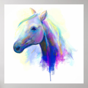 Affiches Cheval Abstrait multicolore