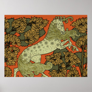 Affiches Cheval Arts Et Artisanat Médiéval Art Nouveau