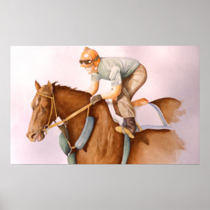 Affiches Cheval de course et Jockey