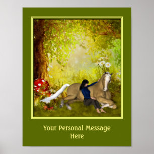 Affiches Cheval Et Fille Créez Votre Propre Texte Personnal