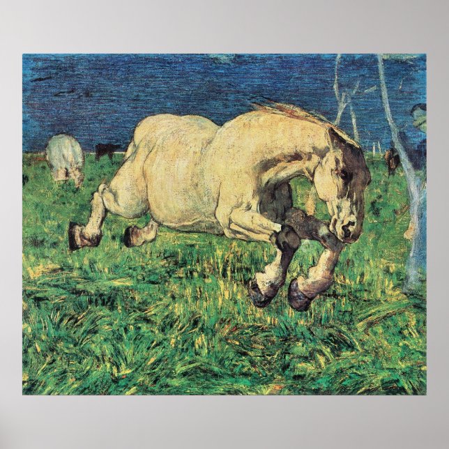 Affiches Cheval galopant de Giovanni Segantini, Art Vintage (Devant)